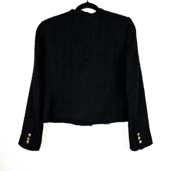 Zara Black Textured Tweed Structured Lined Blazer. Blogger fave.🔥 - Picture 9 of 13